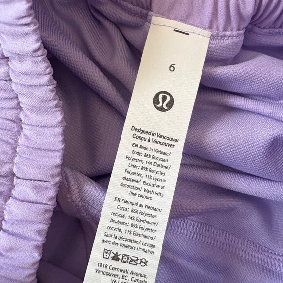 Lululemon Athletic Hotty Hot HR Lined Shorts 4” Lilac Breeze NWT Women’s Size 6 - Picture 8 of 9